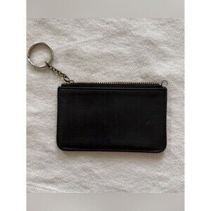 Vintage Coach 6902 Mini Skinny ID Wallet Black Leather Keychain